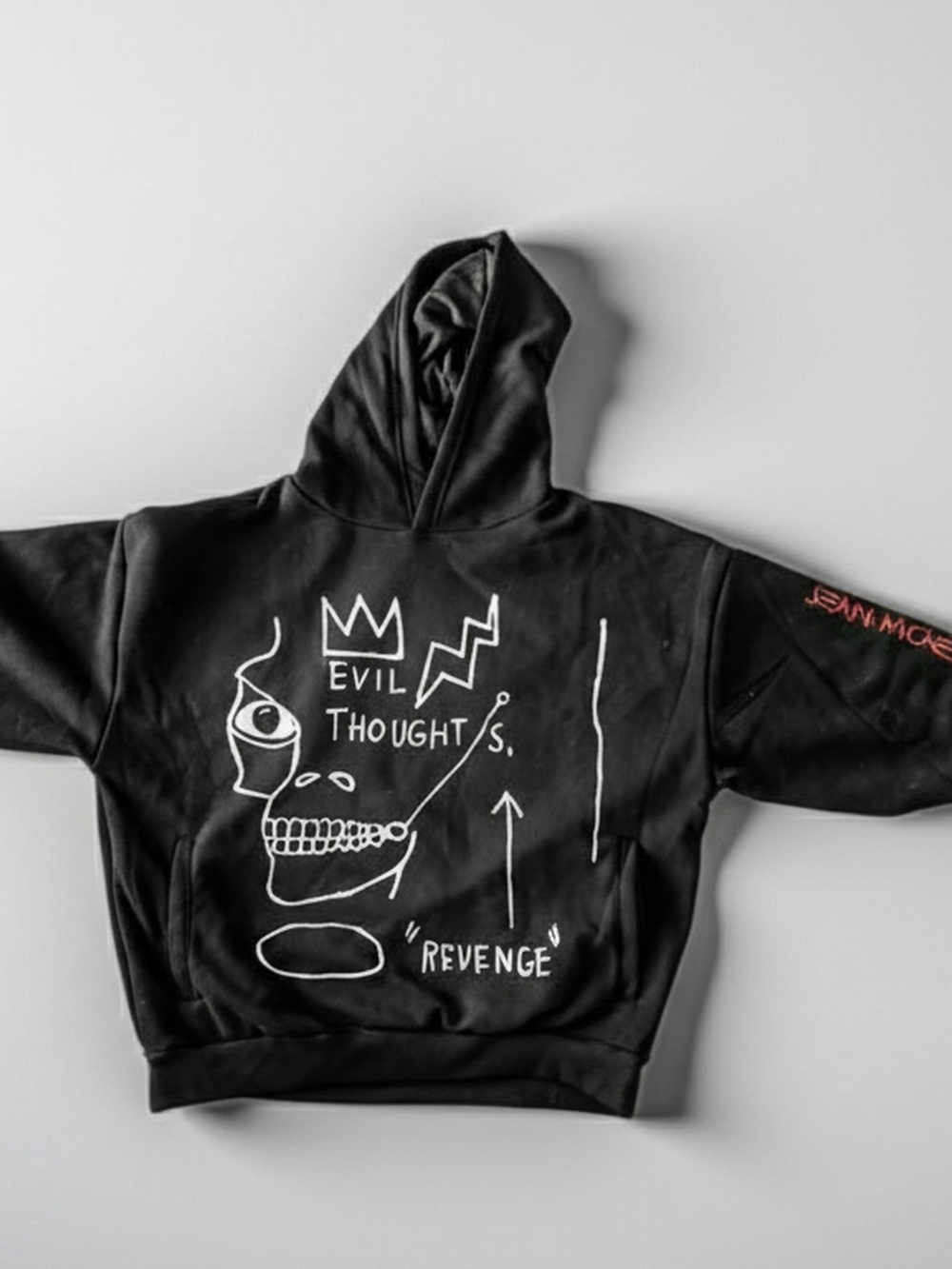 Jean Michel Basquiant Black Graphic 'Evil Thoughts' Hoodie